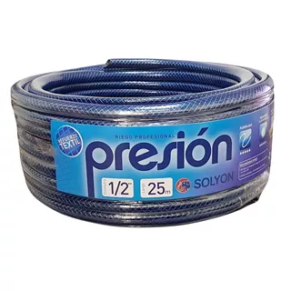 Manguera Riego Mallada 1/2 X 25mts Solyon Presión Azul Trenzado