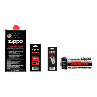 Zippo Combustible ( 355 Ml ) & 6 Piedras& 1 Mechas 