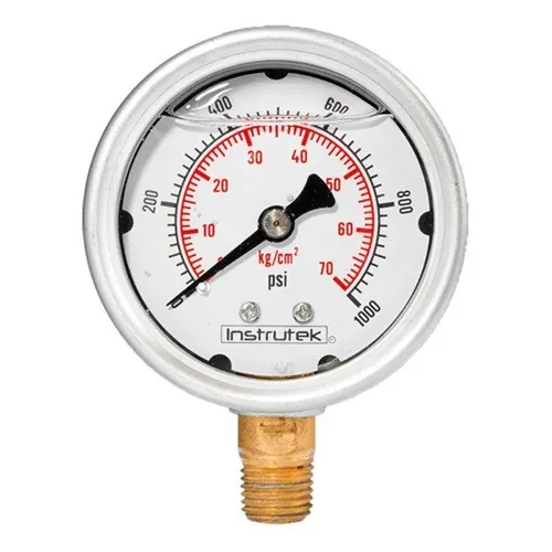 Manómetro De Glicerina Industrial 160mm relleno entrada inferior 1/% Acc