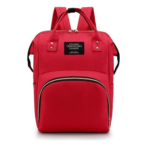 Bolso Mochila Maternal Bebe Resistente Impermeable Madre Color Rojo