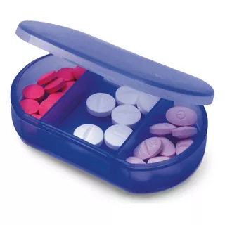Porta Comprimidos Com 3 Divisórias Topget Cor Azul