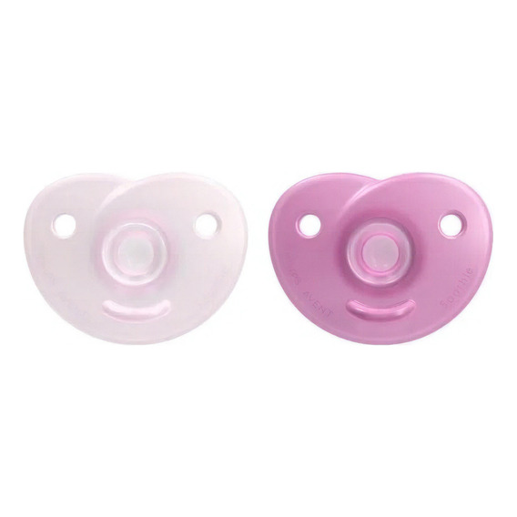 Chupon Avent 0 A 6 Meses Silicona - Pack De 2 Uni - Niña Color Rosa Período de edad 0-6 meses
