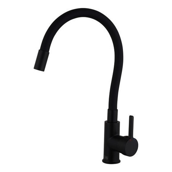 Griferia Cocina Krumm Niza Flexible Negro Acabado Negro