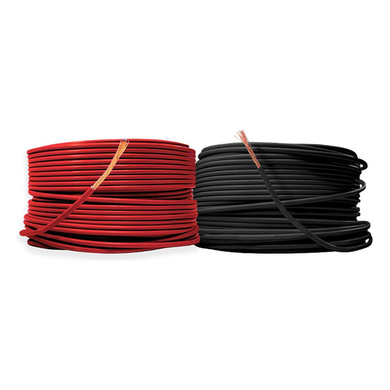 Kit 2 Cables Electrico Cca Calibre 10 Rojo Y Negro 50 M C/u