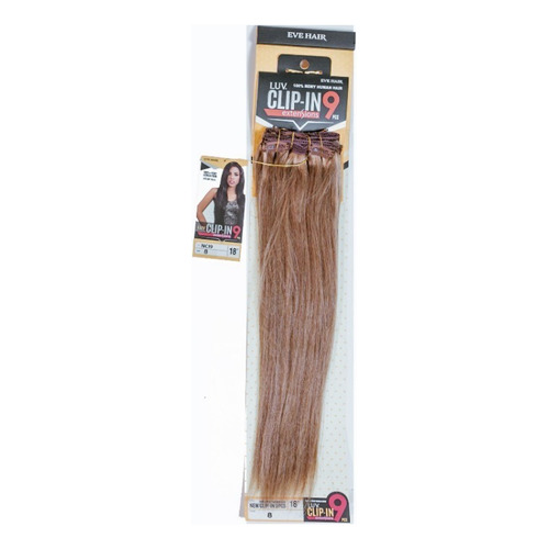 Extension De Cabello 100% Natural Luv Clip In 9 18 PuLG Comb Color #8-rubio Medio Dorado