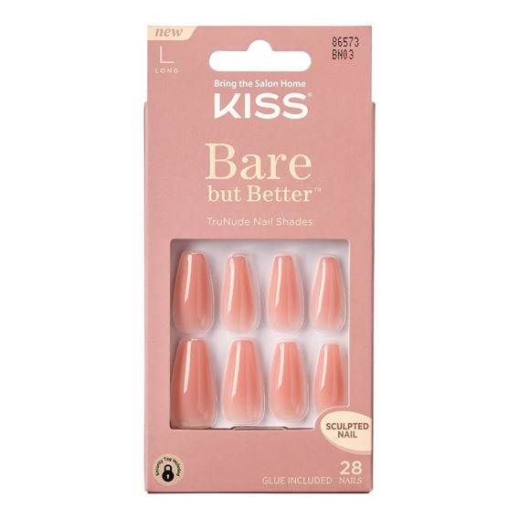 Kiss Uñas Postizas Bare But Better Glue-on Nude Glow Bare but Better - Nude Glow KISS