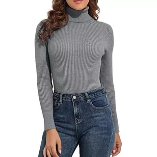 Blusa De Invierno Con Cuello Alto Para Mujeres