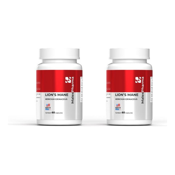 Pack X2 Hongo Melena De Leon 500mg - 60 Capsulas | Malex 