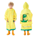 Poncho Impermeable Para Niños De Dinosaurio Talla G Amarillo