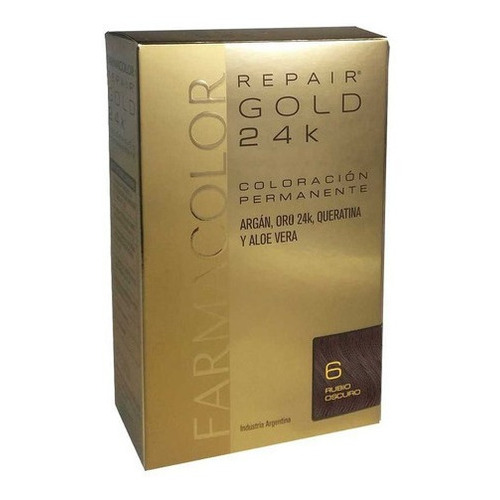  Farmacolor Repair Gold 24k Coloración Permanente Kit 47g Tono 6 rubio oscuro