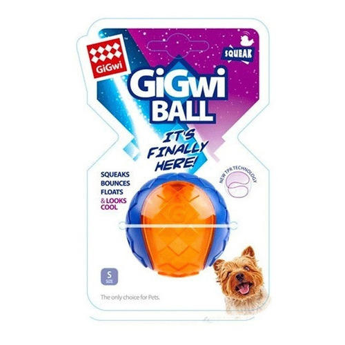 Pelota Talla S Squeaker Gigwi Para Perro | Mundozoo Color Naranja/azul