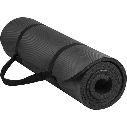 Colchoneta Yoga Pilates Gimnasia Cinta Transportadora 10mm ® Color Negro