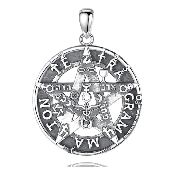 Colgante Tetragrammaton Plata Fina 950, Todos Los Símbolos