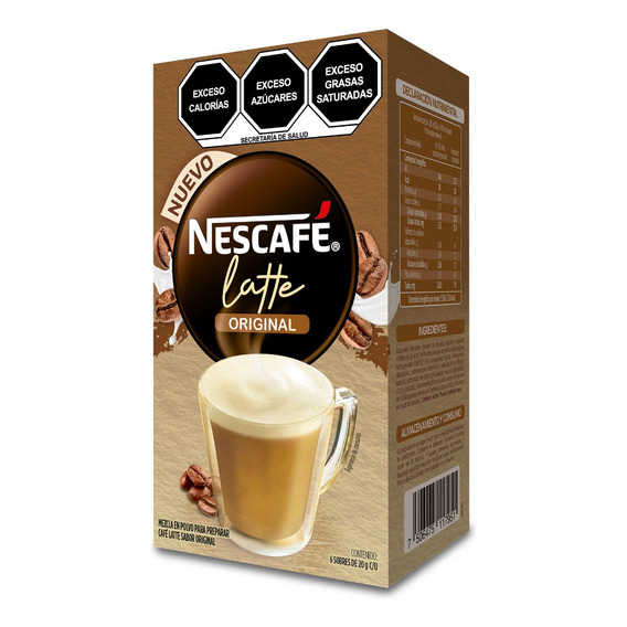 Café Nescafé Latte Original 120gr - 6 Sobres De 20 Gr C/u