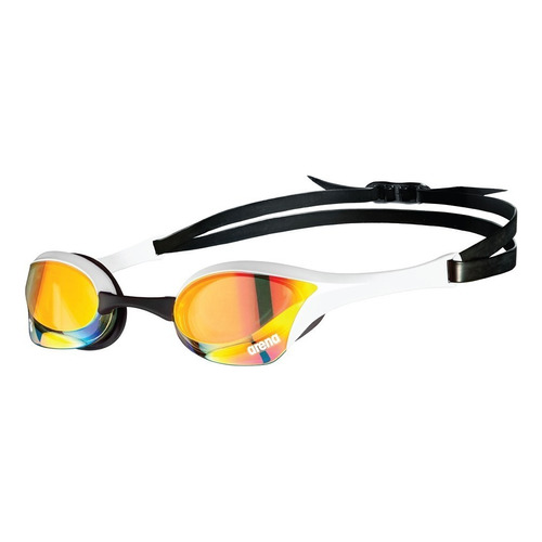 Antiparras Arena Cobra Ultra Mirror Swipe Color Yellow Copper White 310 Blanco Dorado Goggles Espejadas Anti Fog Competicion Racing Hidrodinamicas Menor Resistencia