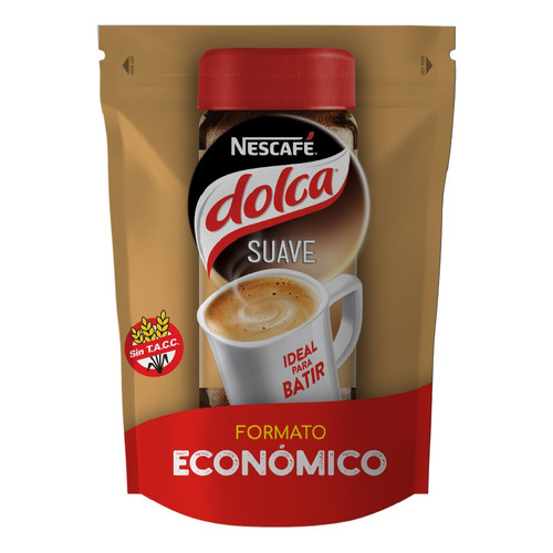 Café instantáneo suave Nescafé Dolca sin TACC doypack 170 g
