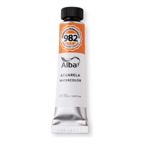 Acuarela Profesiona Alba Pomo 10ml Grupo 2 Color Naranja permanente - 982