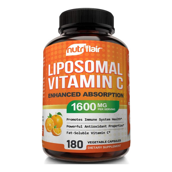 Vitamina C Liposomal 1600mg - 180 Cápsulas - Ácido Envio Ya