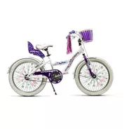 Bicicleta Infantil Raleigh Jazzi R20 Frenos V-brakes Color Blanco/violeta Con Pie De Apoyo  