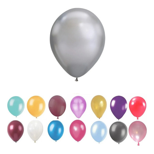 Globos Perlados X 50 10 Pulgadas Cotillon Decoracion Fiesta Color Plata