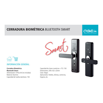 Cerradura Digital Biometrica Smart Bluetooth Cb05-t Tbcin