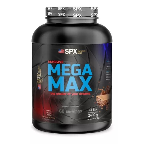 Spx Mega Max Super Concentrado Proteico Sabor Chocolate & Cookies Con Bcaa, Creatina 2400gr