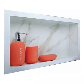 Nicho De Porcelanato Banheiro Estante Porta Shampoo 60x30cm 