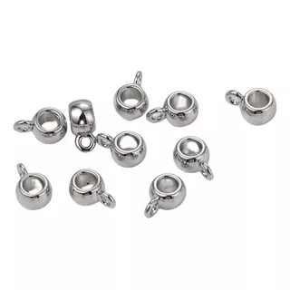 245pcs Entremeio Caneca 6mmx10mm Prateada Abs Plástico 25g~ Cor Prata Diâmetro 6 Mm