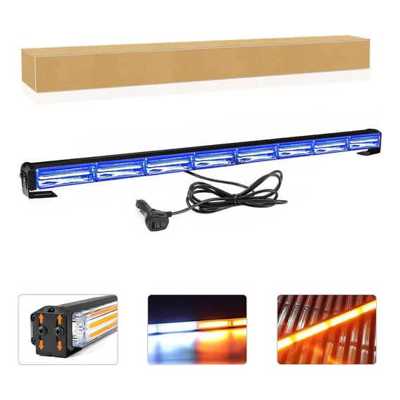 Barra Torreta Estrobo Codigo Led Cob Policia 80w Para 12-24v