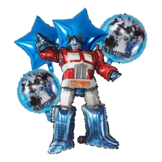 Set Globos Metalizados Transformers Optimus Prime  60cm  5pz