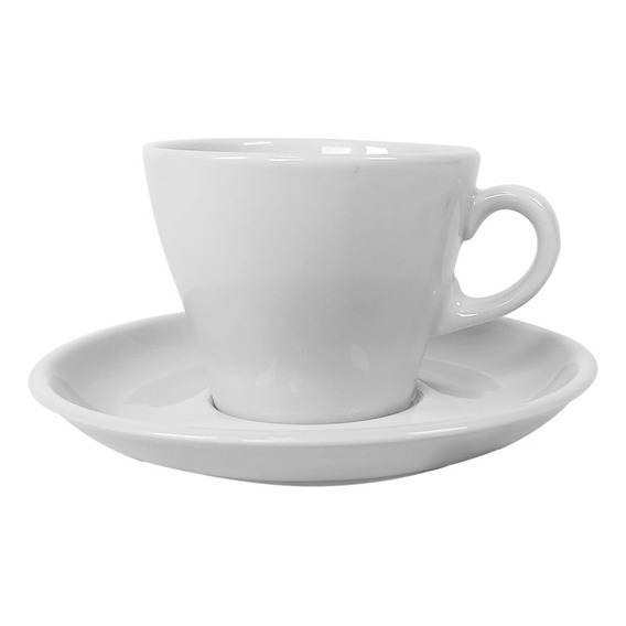 Juego  Set X 6 Taza Cafe Con Plato Porcelana Verbano Monza