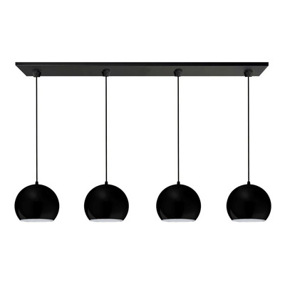 Colgante 4 Luces Bocha 15cm Negro Apto Led E27 Deco Moderno