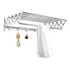 Tendedero Tender Ropa Plegable De Pared Acero Inox +gancho Color Gris