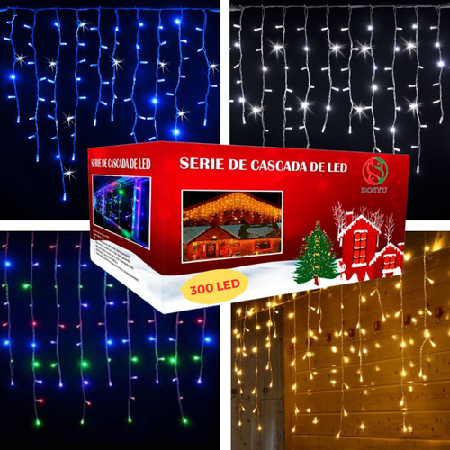 Luces de navidad y decorativas Dosyu dy-ice300l-csc 6m de largo 110V - 120V - multicolor con cable transparente