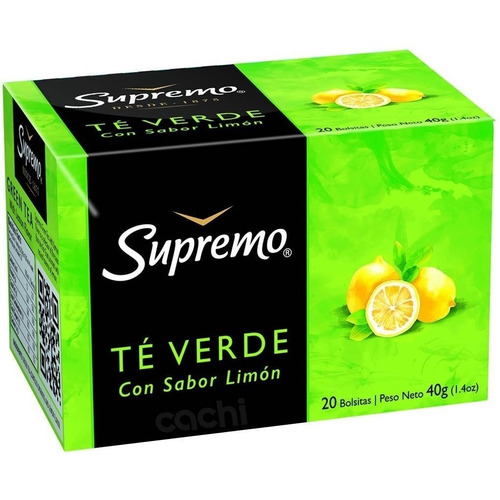 Te Supremo Verde Con Limón  20 Bolsitas