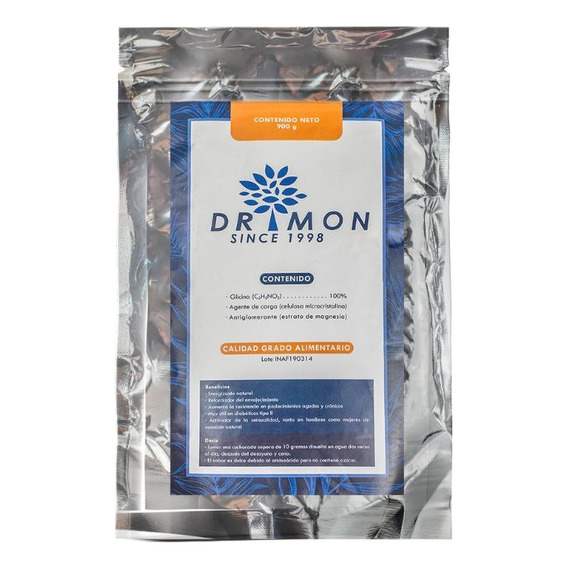 Glicina 100%  Drmon 900g Duración 60 Días Con Nutriologa 