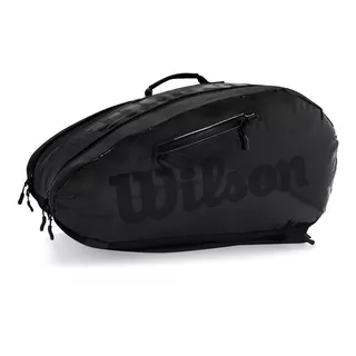Bolso Paletero Wilson Super Tour Padel Color Negro Tipo Mochila Capacidad Hasta 6 Paletas Con Compartimiento Isotérmico Paddle
