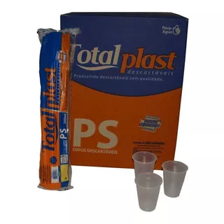 2.500 Copos Descartáveis Transparente 200ml Totalplast (1cx