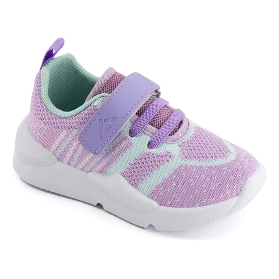 Tenis Deportivo Andrea Para Niñas Textil Velcro Lila