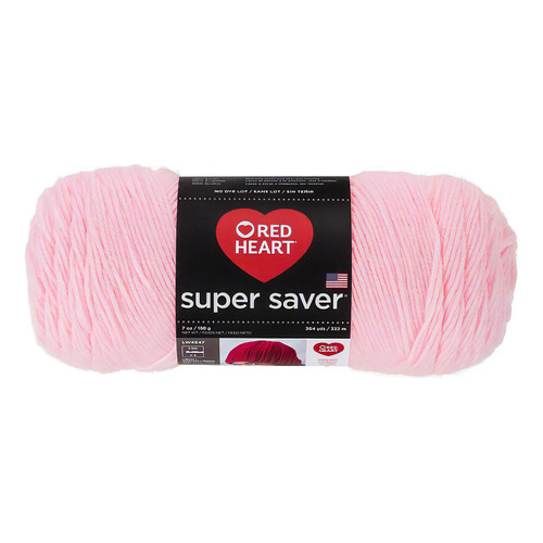 Estambre Acrílico Liso Super Saver Red Heart Coats Color 0724 Baby Pink