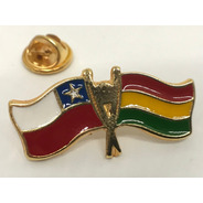 Pin Bandera Chile Y Bolivia Entrelazadas 