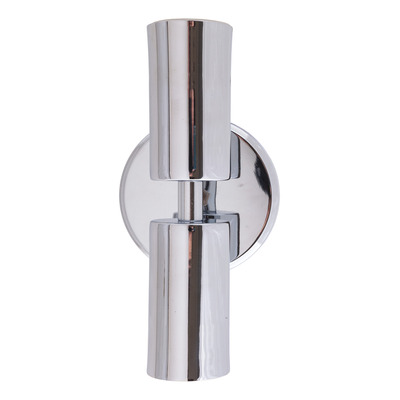 Aplique 2 Luces Cromado Zunko Fijo Apto Led 