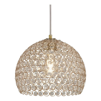 Colgante Copen Dorado Cristal 25cm Deco Moderno Apto Led E27 Dorado