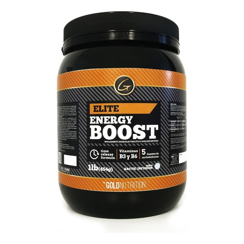 Energizante Energy Boost Gold Nutrition 1lb Cafeina Taurina Sabor Artic Infusion/Wilde Orange