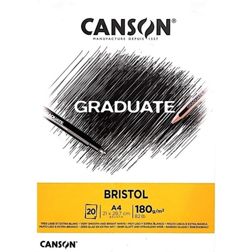 Block Canson Graduate Bristol 180gs. 20h. A4 Microcentro