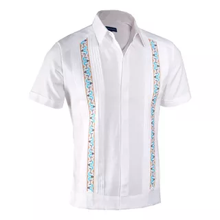 Guayabera Yucateca Bordada En Lino Mod. Akil