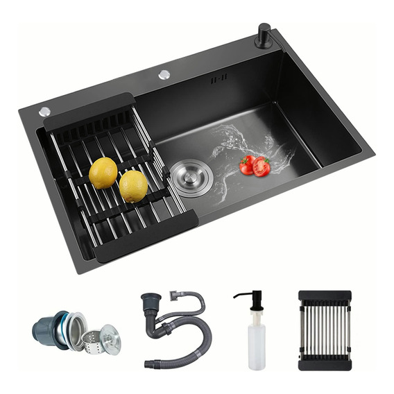 Tarja Fregadero Tipo Bar Acero Inox 50x45 Cm C/kit Mezc Flex