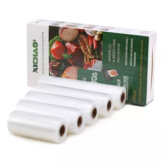 Kit 5 Rollos Bolsas Sellados Al Vacío Alimentos 5 Tipos/5 M