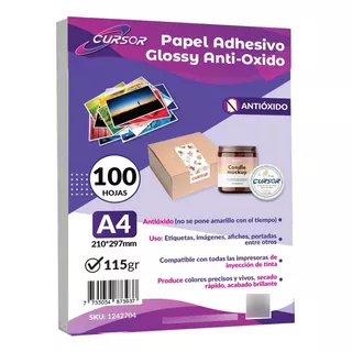 Papel Adhesivo Fotografico Antioxido A4/115g/100 Hjs