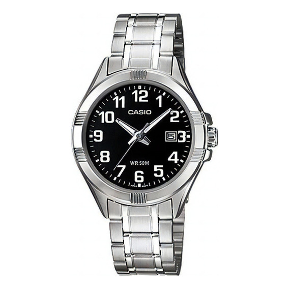 Reloj Para Unisex Casio Ltp-1308d-1bv Plateado Color del fondo Negro